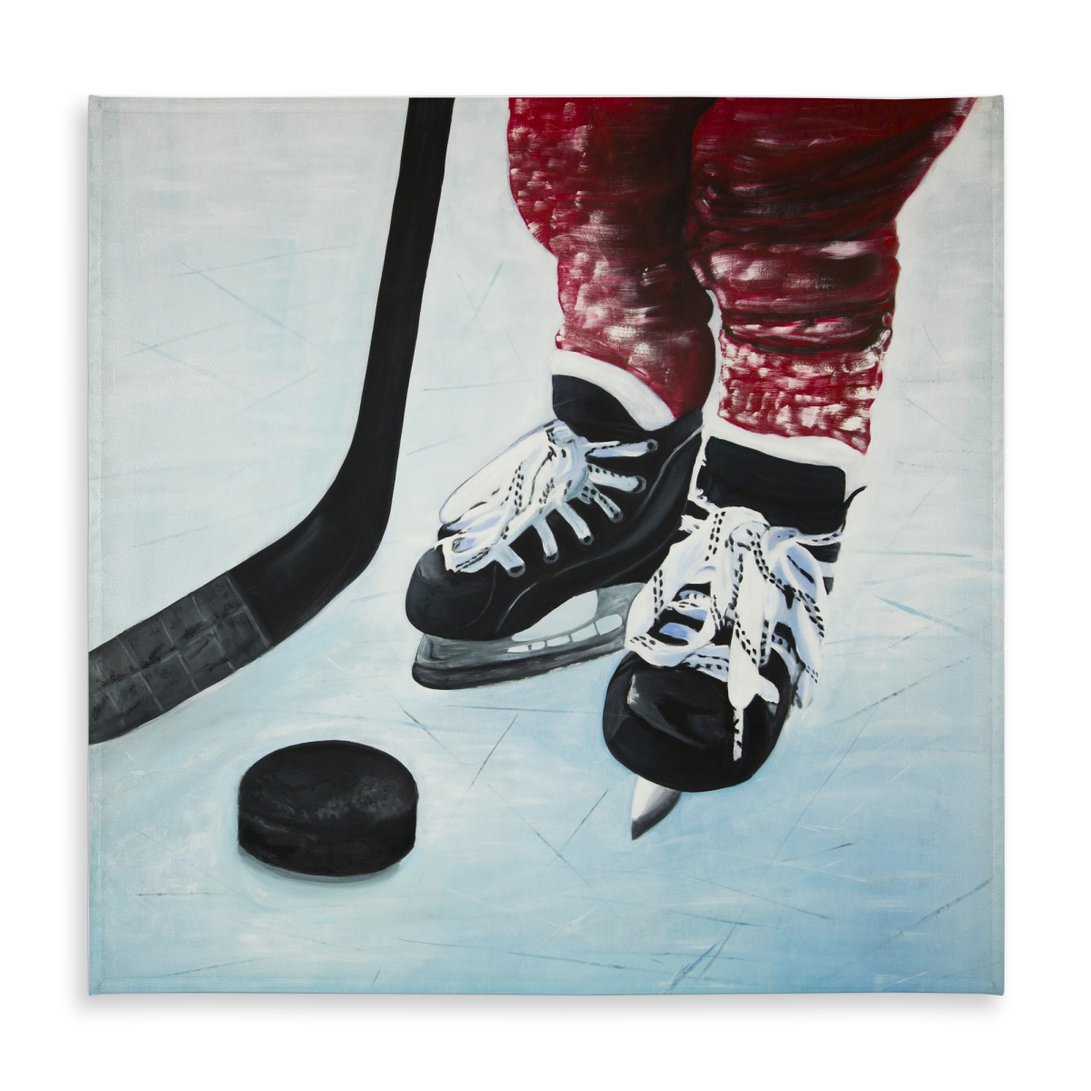 Picture of Begin Home Decor C1TC5858PY56Z6 58 x 58 in. Young Hockey Player Tablecloth - Sports Bedroom Decor Blue
