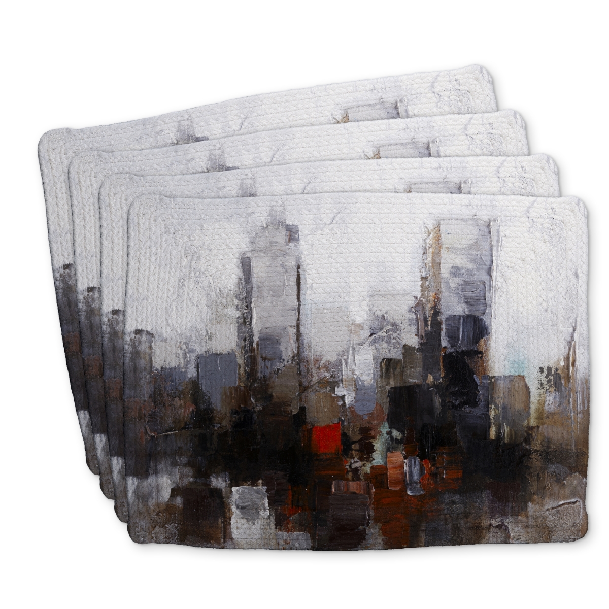 Picture of Begin Home Decor C4BP141831ZVLY 14 x 18 in. Obscure City Braided Polyester Placemat - Home Decor Accent - Set of 4