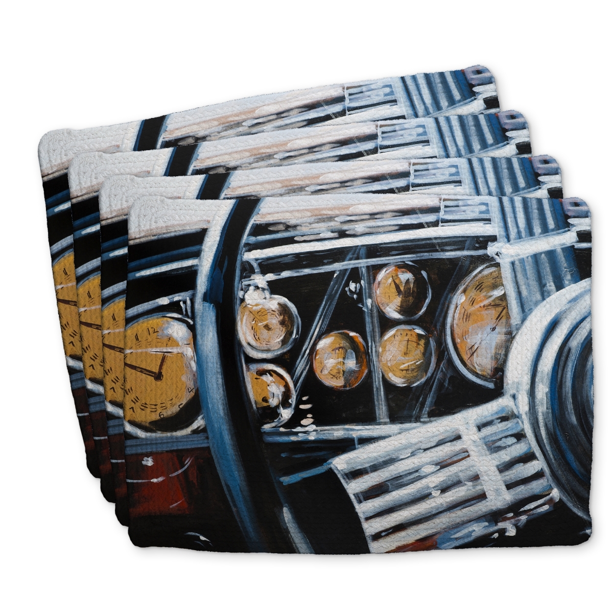 Picture of Begin Home Decor C4BP1418557CIU 14 x 18 in. Vintage Car Interior Braided Polyester Placemat - Home Decor - Set of 4
