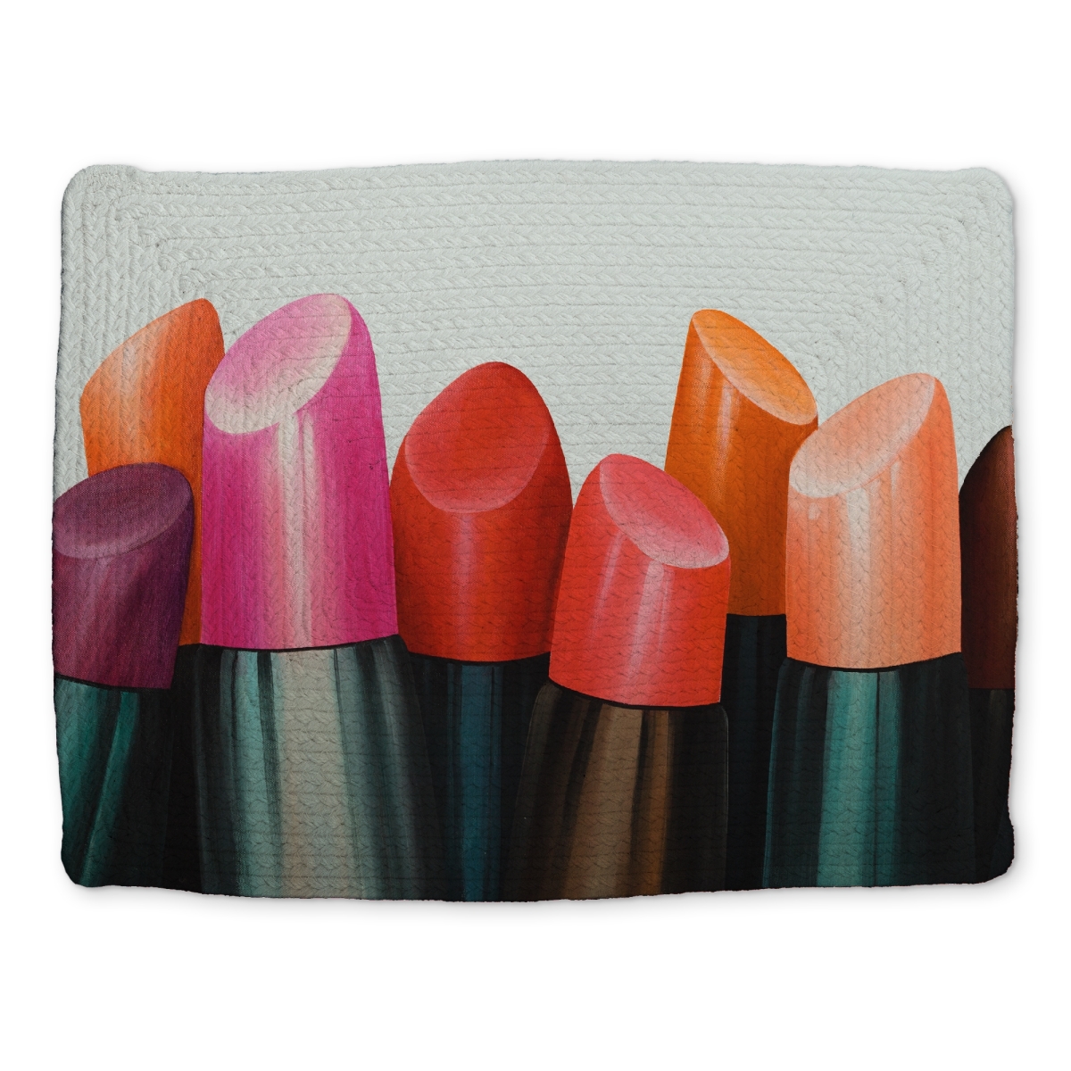 Picture of Begin Home Decor CBPM1418XQ59AT 14 x 18 in. Lipstick Addict Braided Polyester Placemat - Home Decor Gem