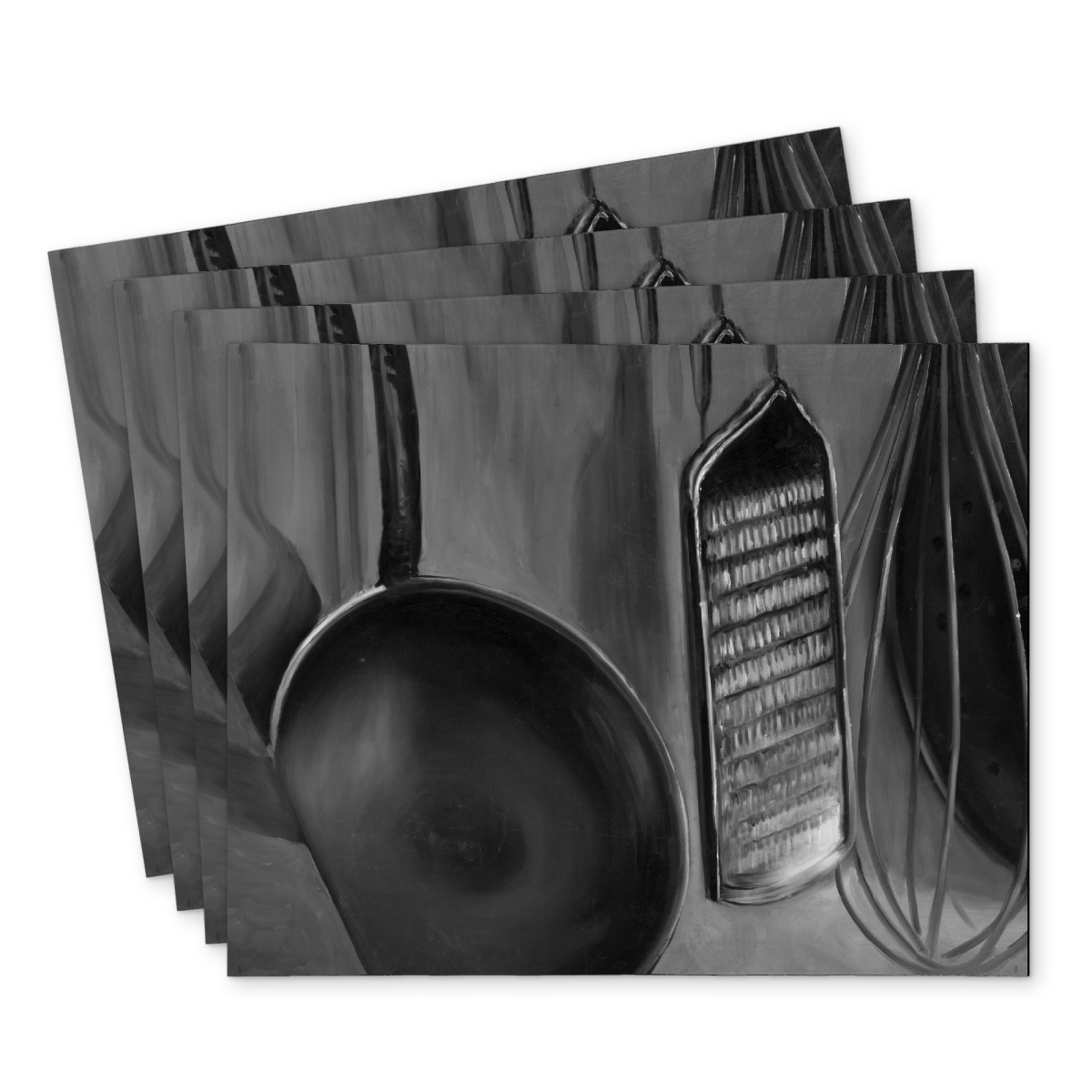 Picture of Begin Home Decor C4PP1418OIQOFX 14 x 18 in. Kitchen Tools for Chef - Polyester Placemat for Home Decor - Set of 4