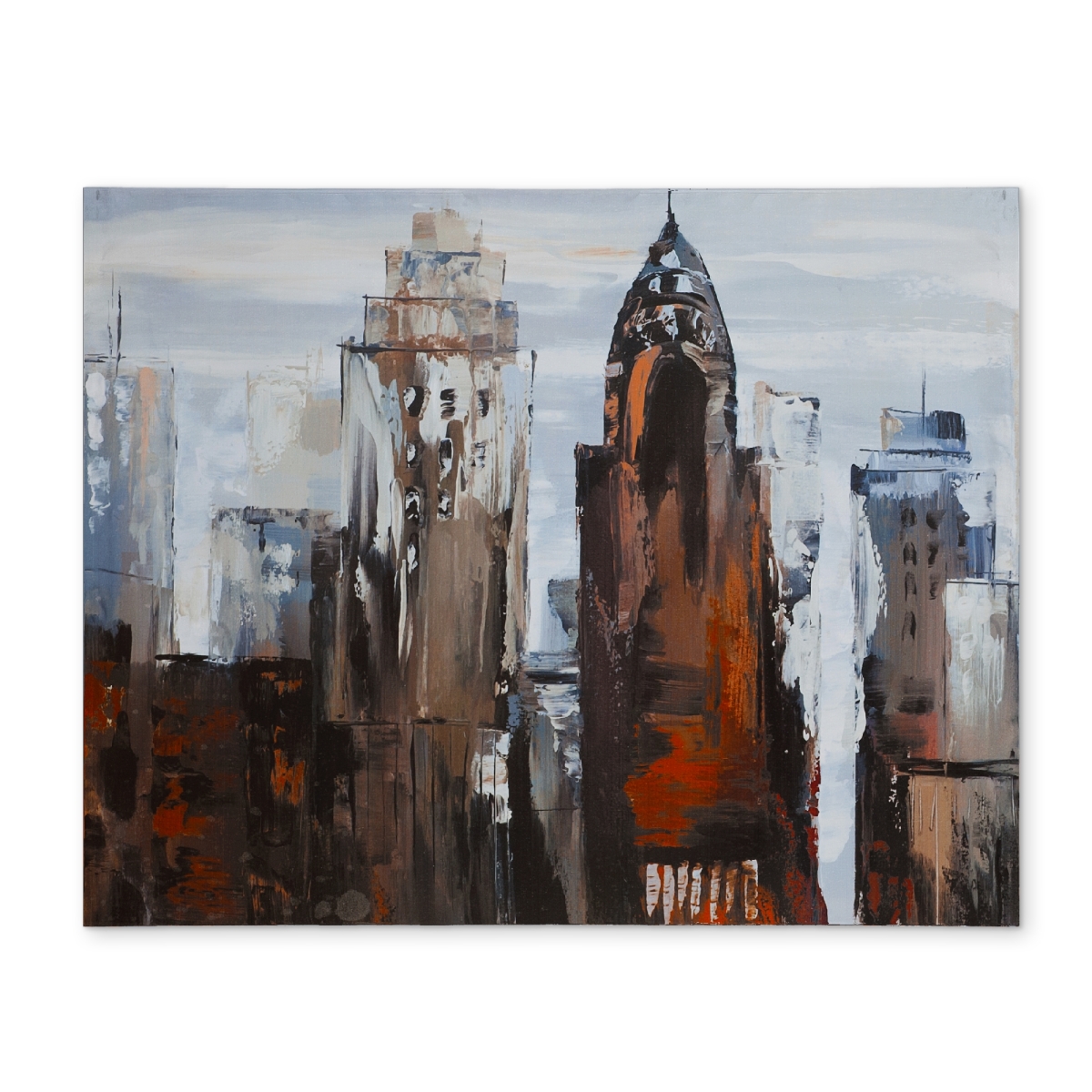 Picture of Begin Home Decor CPPM1418KM1DWZ 14 x 18 in. Contemporary Blue Cities Polyester Placemat - Gray Day in the City