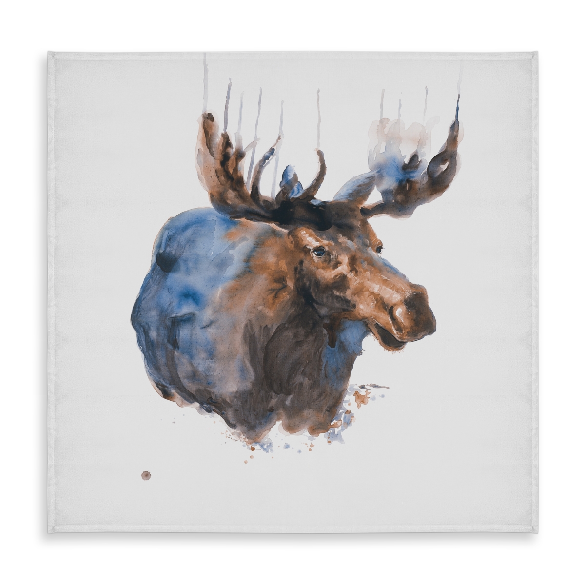 Picture of Begin Home Decor C1TC58589U0JGC 58 x 58 in. Abstract Blue Moose Tablecloth - Rustic Animal Decor Indoor & Outdoor