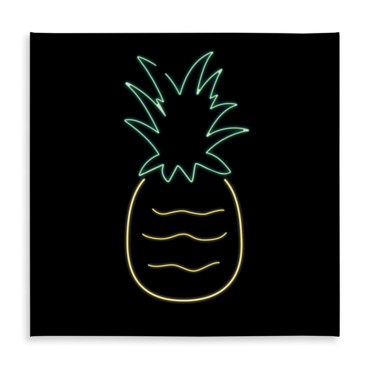 Picture of Begin Home Decor C1TC5858Q71MST 58 x 58 in. Neon Pineapple Exotic Yellow Tablecloth - Indoor Outdoor Decor