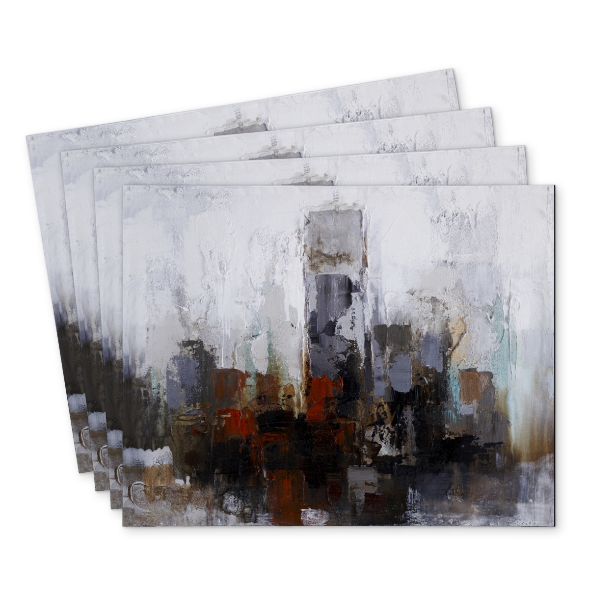 Picture of Begin Home Decor C4PP14188SZNM6 14 x 18 in. Obscure Buildings Polyester Placemat - Unique Home Decor - Set of 4