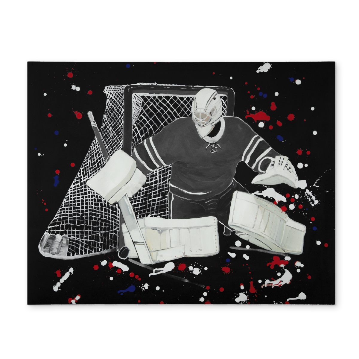 Picture of Begin Home Decor CPPM1418MC9BG7 14 x 18 in. Goalkeeper Hockey Goal Blue Placemat - Polyester Home Decor