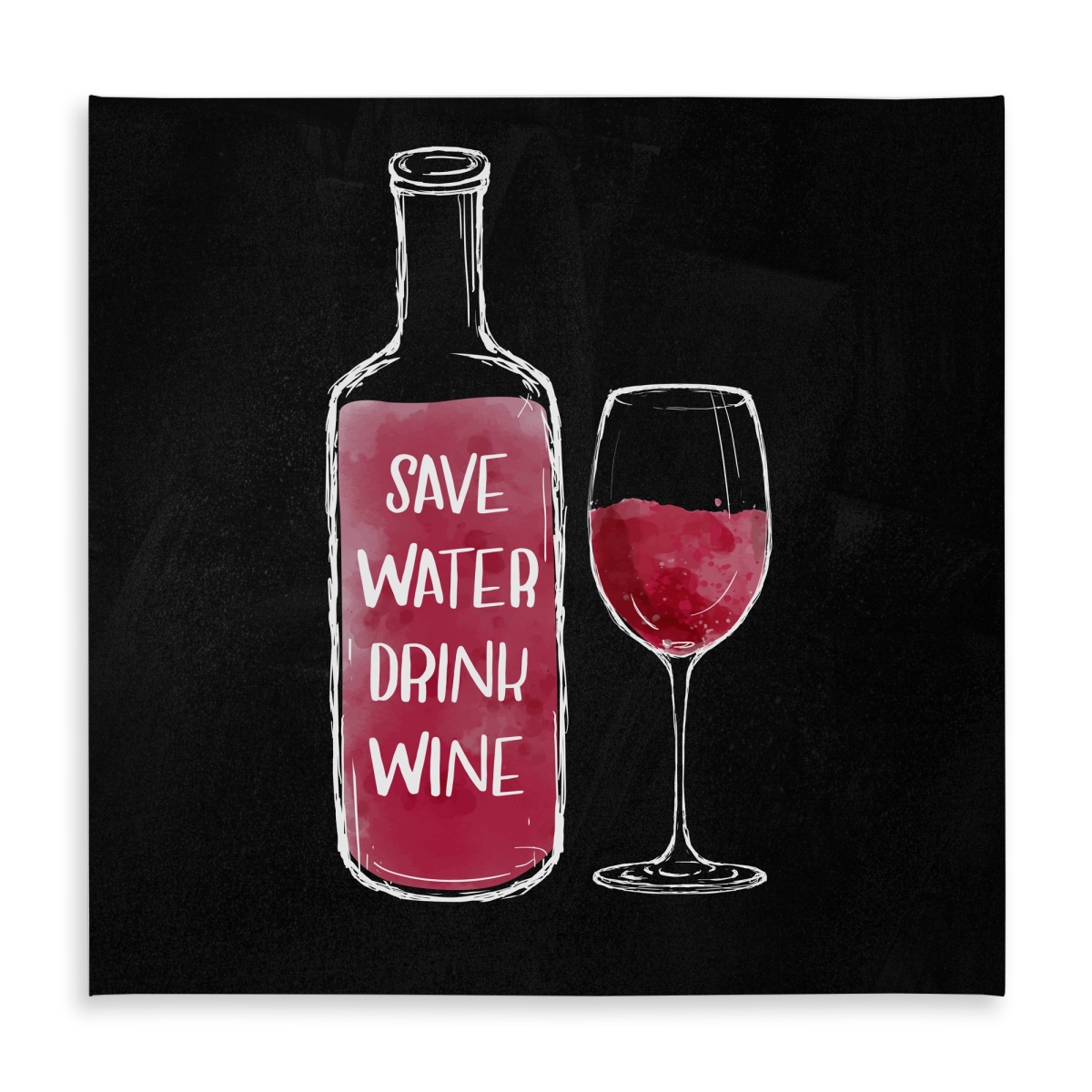 Picture of Begin Home Decor C1TC5858UNTGH0 58 x 58 in. Save Water Drink Wine Tablecloth - Indoor & Outdoor Home Decor