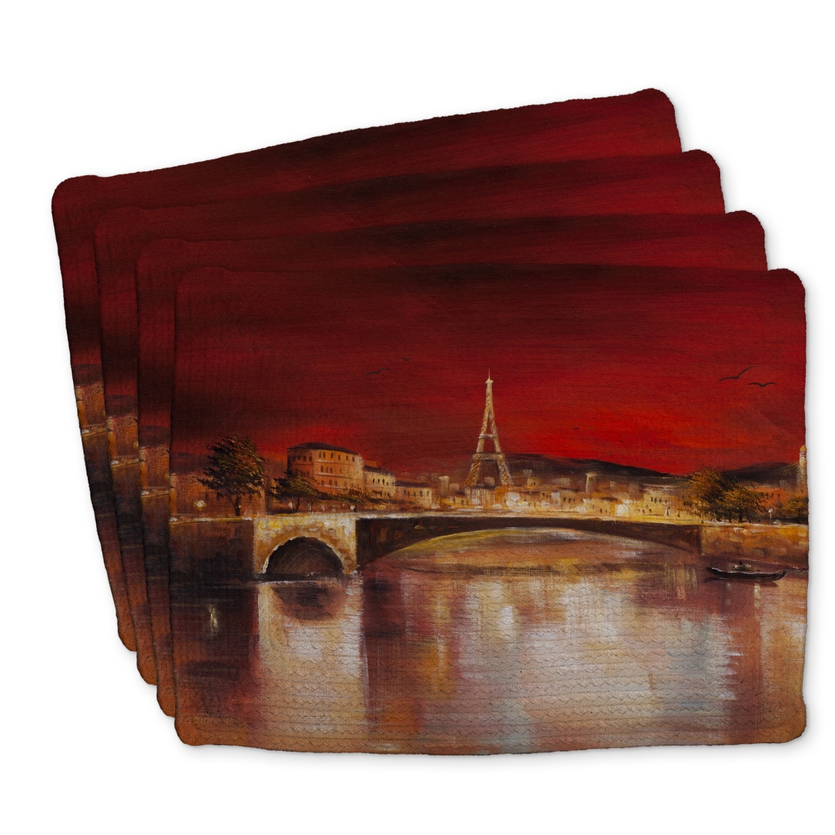Picture of Begin Home Decor C4BP1418IMQC78 14 x 18 in. Paris By Red Dawn Braided Polyester Placemat - Home Decor - Set of 4