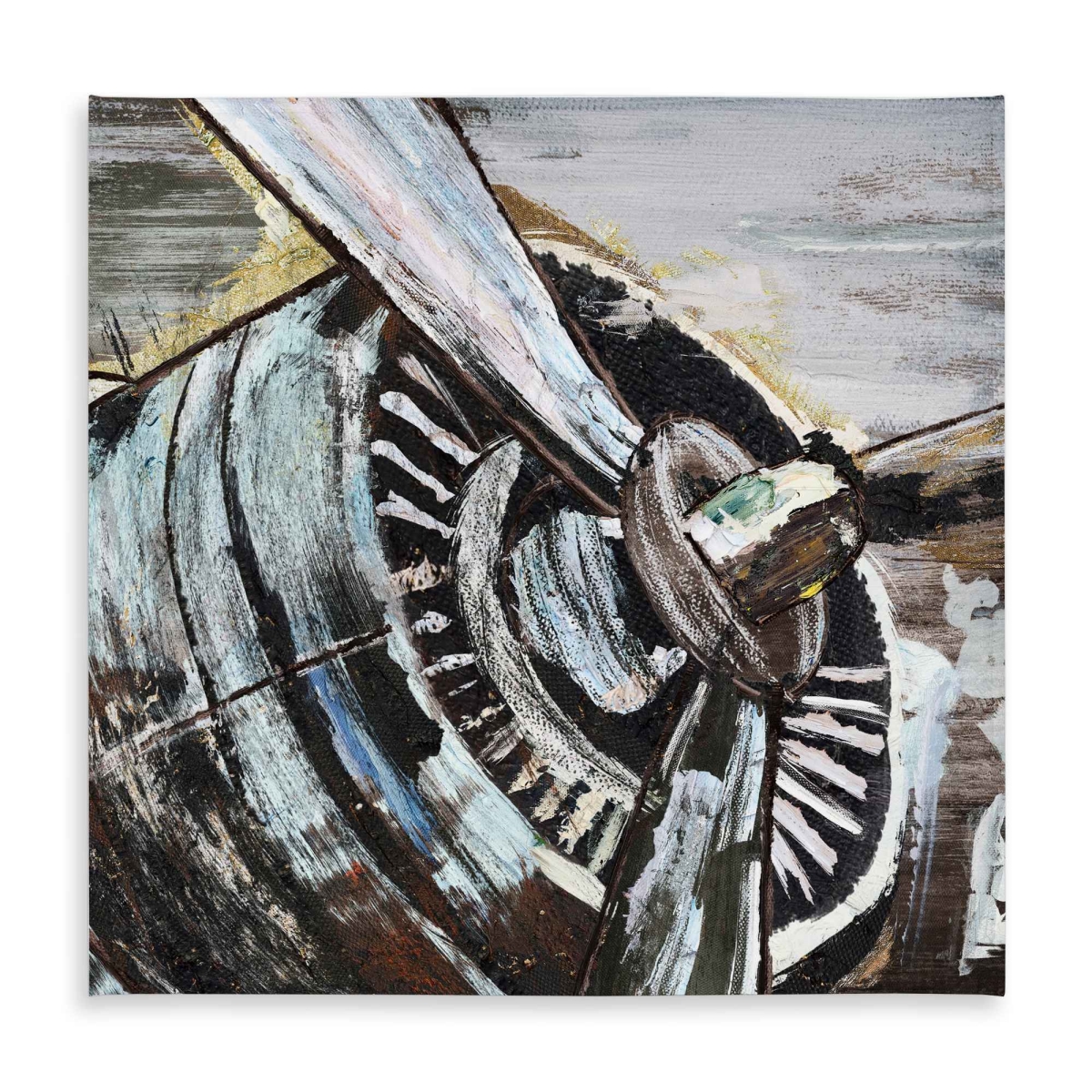 Picture of Begin Home Decor C1TC58583AEFX2 58 x 58 in. Airplane Propeller Tablecloth - Aviation Decor Indoor & Outdoor