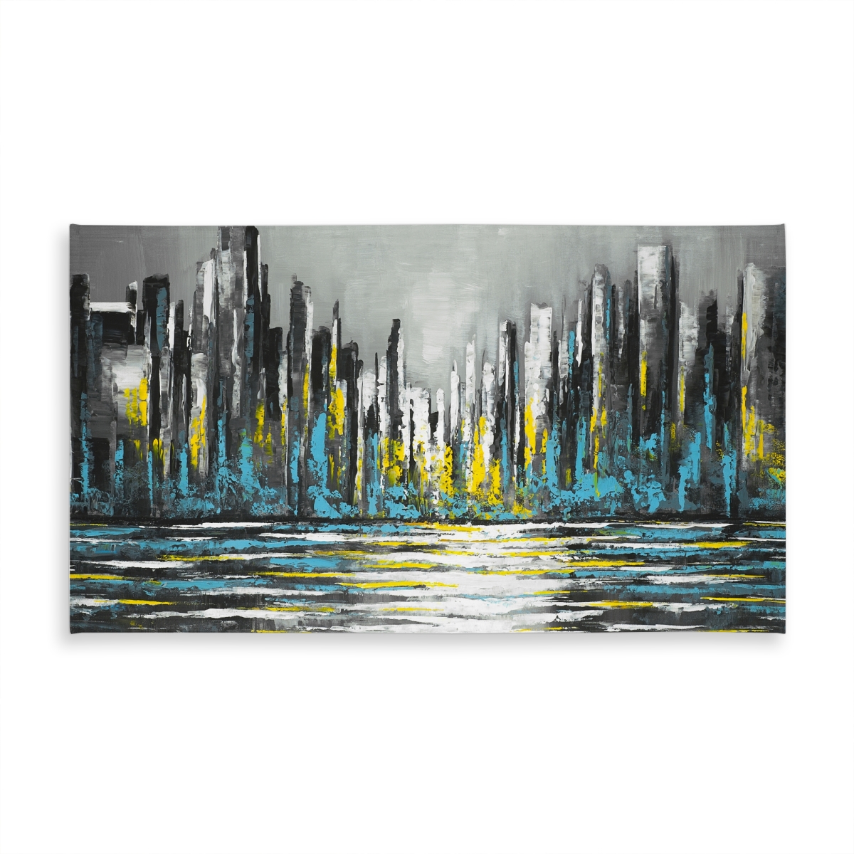 Picture of Begin Home Decor C1TCLRGEPDYYSG 58 x 102 in. Abstract Blue Skyline Tablecloth - Indoor & Outdoor Home Decor