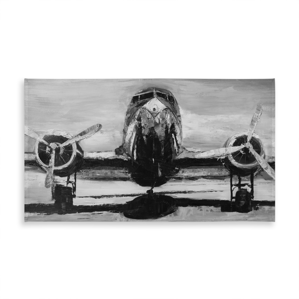 Picture of Begin Home Decor C1TCLRGEY3EV0Z 58 x 102 in. Grayscale Plane Tablecloth - Aviation Decor - Indoor & Outdoor