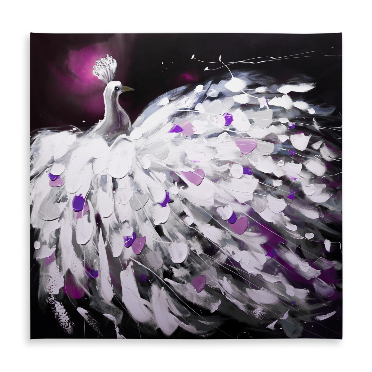 Picture of Begin Home Decor C1TC58586J50DO 58 x 58 in. Purple Peacock Tablecloth - Indoor & Outdoor Decor, Bedroom Use