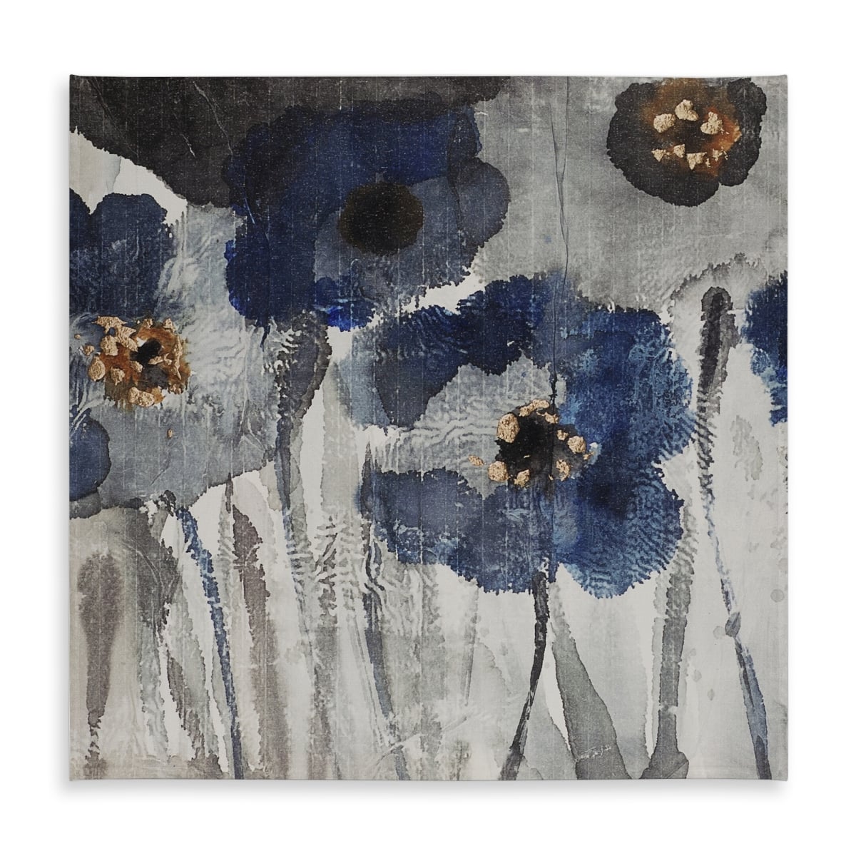 Picture of Begin Home Decor C1TC5858XWODQ4 58 x 58 in. Blue Blurry Flowers Tablecloth - Contemporary Botanical Decor