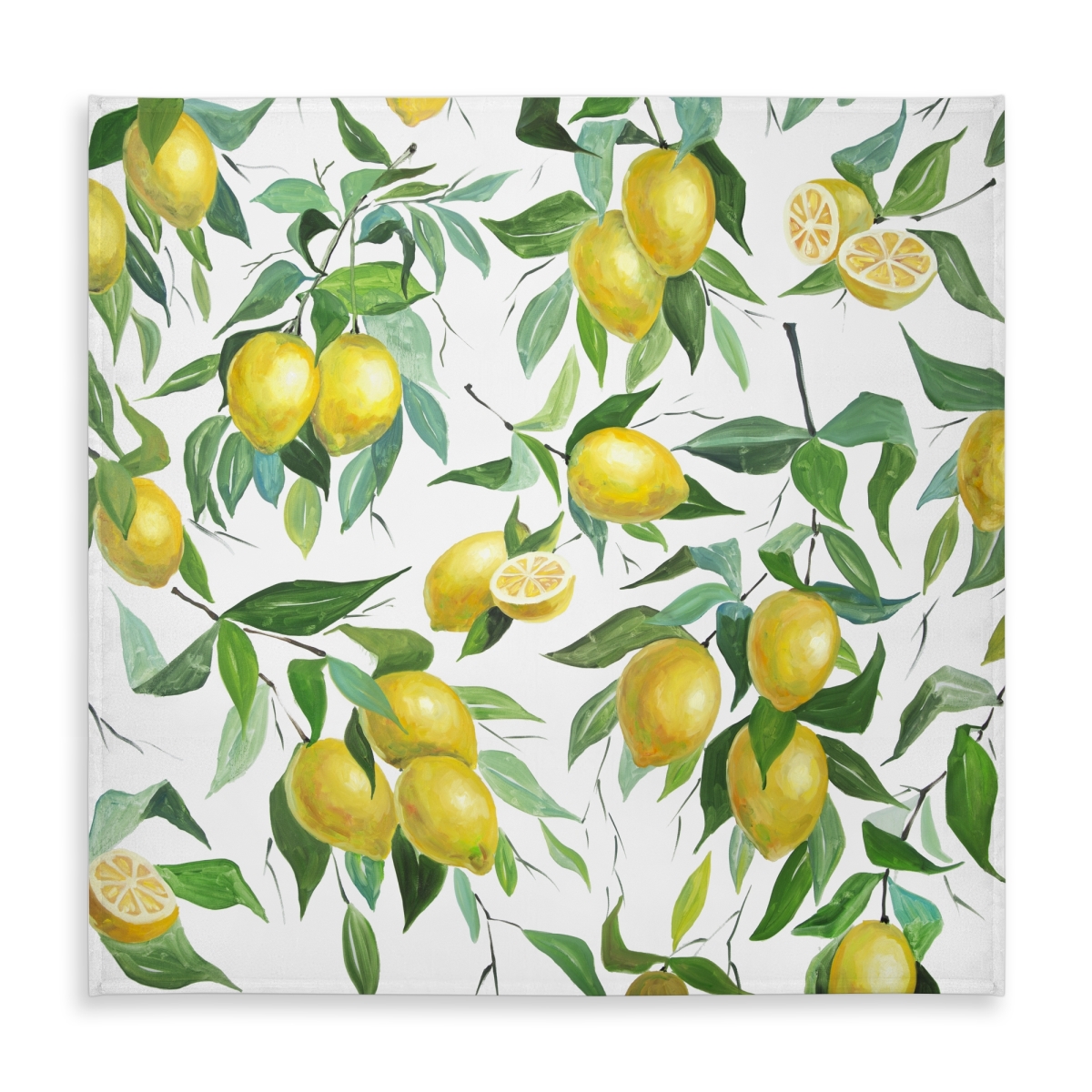 Picture of Begin Home Decor C1TC5858EH73TU 58 x 58 in. Lemon Pattern Tablecloth - Indoor & Outdoor Home Decor Leaves