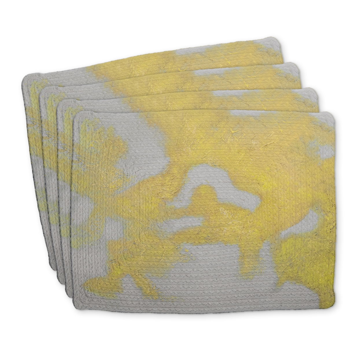 Picture of Begin Home Decor C4BP1418XKOBM4 14 x 18 in. Gold Stains Braided Polyester Placemat for Home Decor - Set of 4