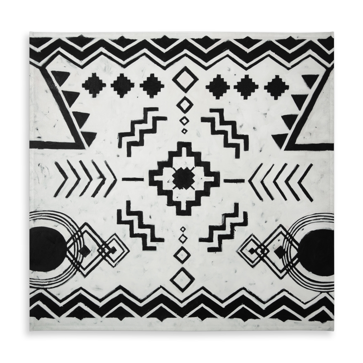 Picture of Begin Home Decor C1TC5858GDXJIW 58 x 58 in. Ethnic Patterns Shapes White Tablecloth - Indoor & Outdoor Decor