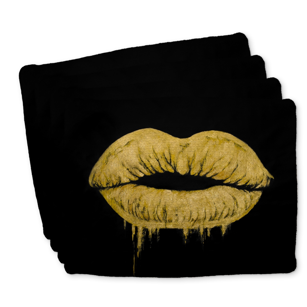 Picture of Begin Home Decor C4BP1418VRQL7A 14 x 18 in. Golden Lips Braided Polyester Placemat - Stylish Home Decor - Set of 4