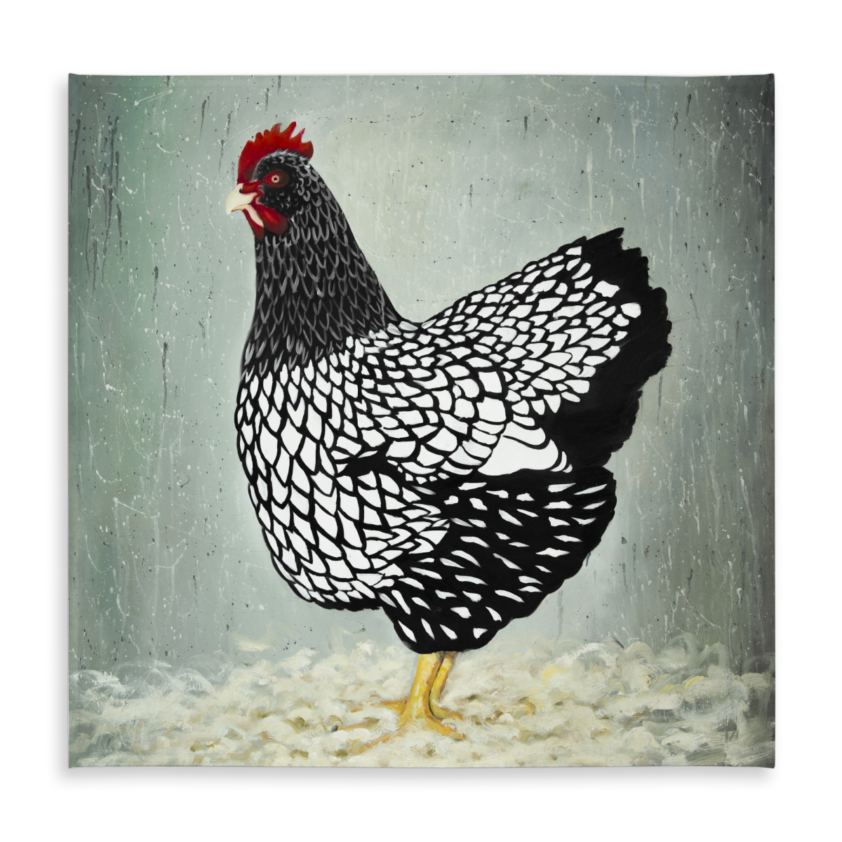Picture of Begin Home Decor C1TC5858A3PADE 58 x 58 in. Wyandotte Hen Tablecloth - Farm Animal Decor for Home & Patio