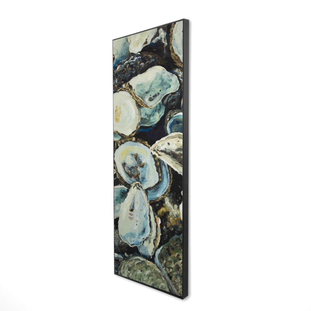 2081-6020-CO164 20 x 60 in. Oyster Shells - Marine Brown Framed Canvas Home Decor
