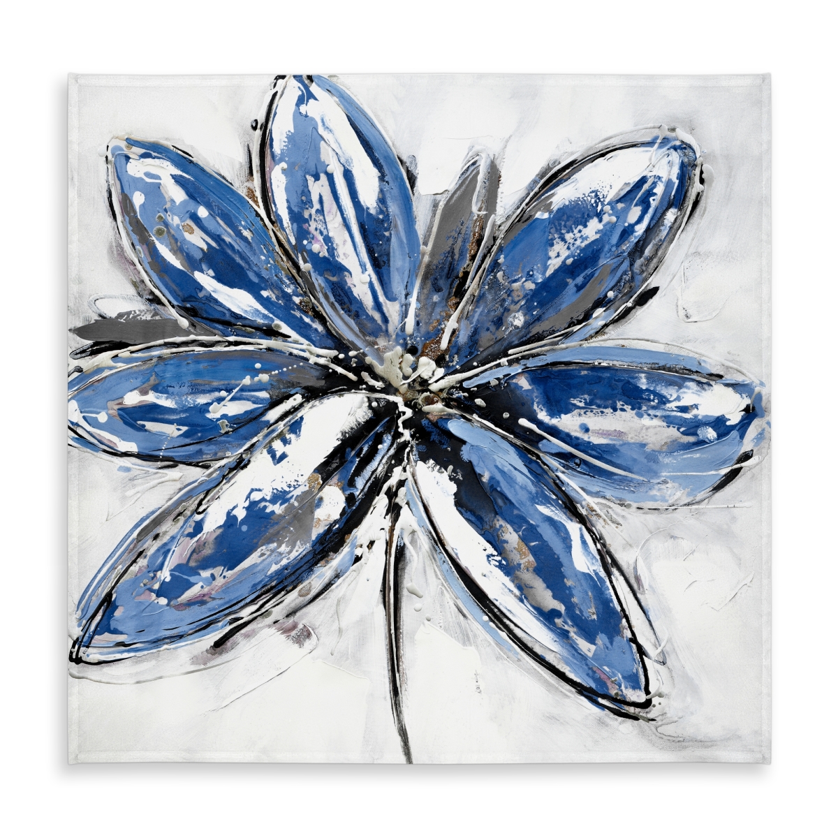 Picture of Begin Home Decor C1TC5858ODO05N 58 x 58 in. Blue Petal Tablecloth - Indoor & Outdoor Botanical Home Decor