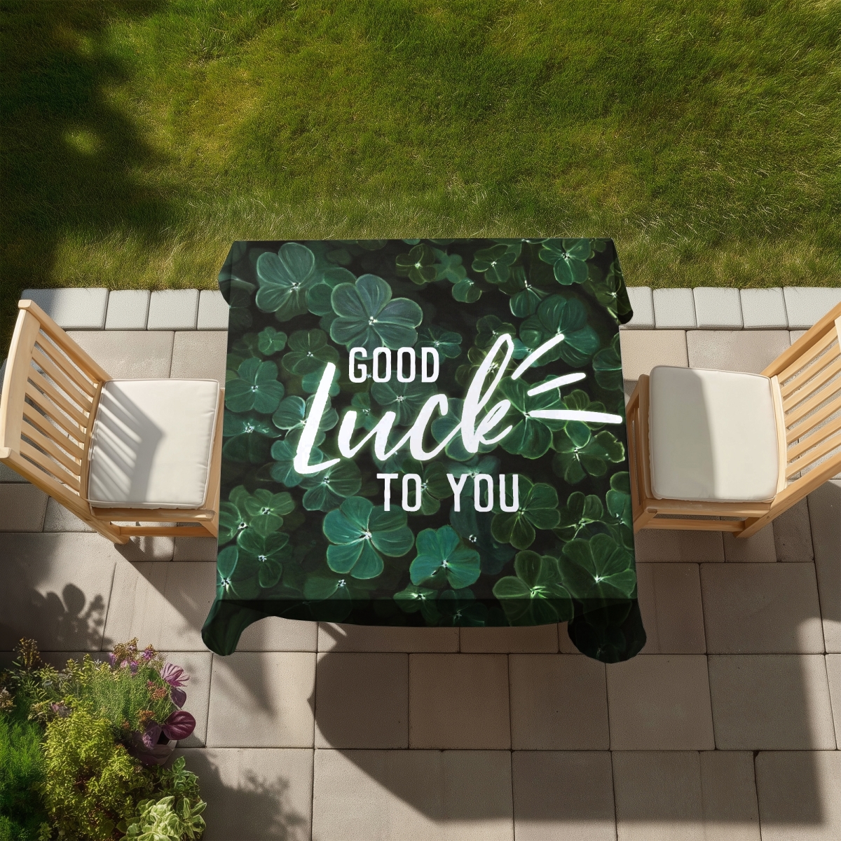 Picture of Begin Home Decor C1TC5858KMOG4B 58 x 58 in. Modern Floral & Botanical Leaves Tablecloth - Good Luck Decor