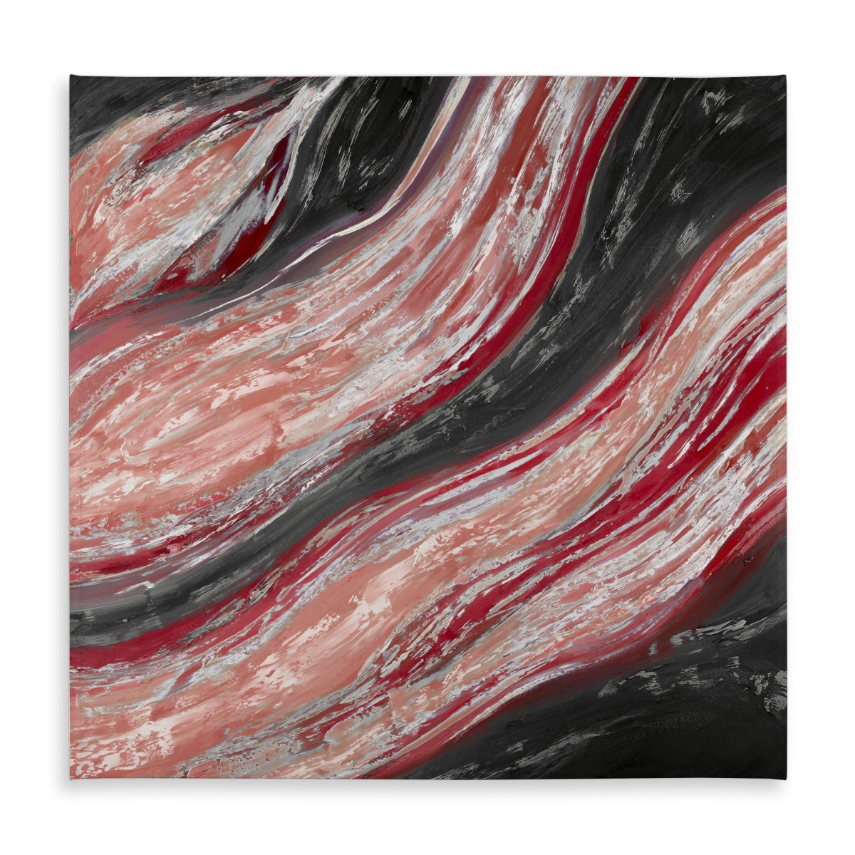 Picture of Begin Home Decor C1TC58583KFG3G 58 x 58 in. Red Wave Shapes Livingroom Tablecloth - Indoor & Outdoor Decor