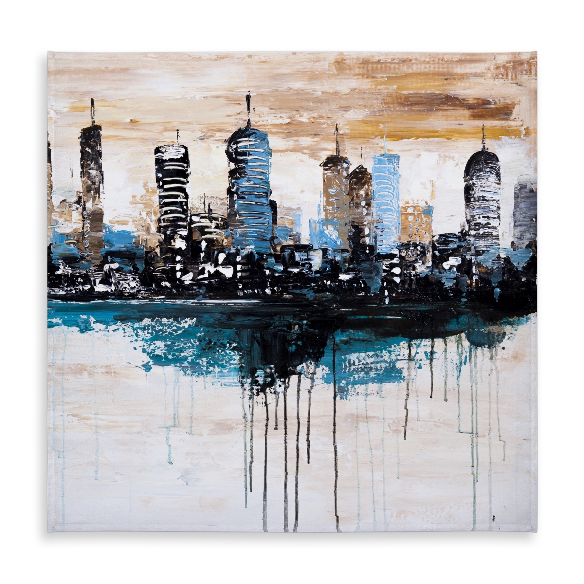 Picture of Begin Home Decor C1TC585863IN3Q 58 x 58 in. Buildings on the Horizon Tablecloth - Modern Indoor Outdoor Decor