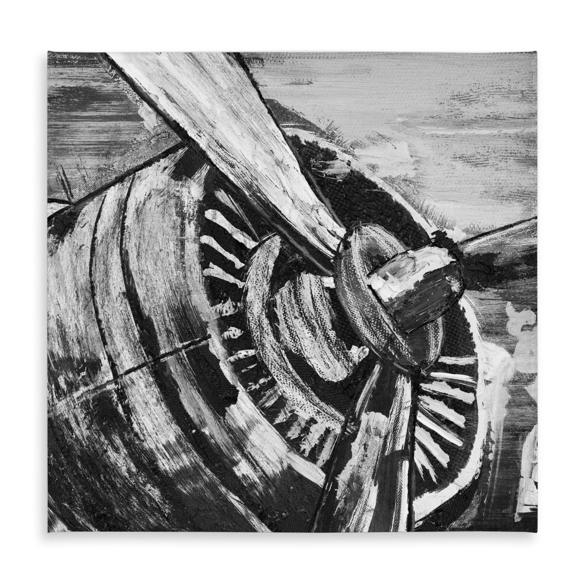 Picture of Begin Home Decor C1TC585877VOA4 58 x 58 in. Vintage Airplane Propeller Tablecloth - Indoor & Outdoor Decor