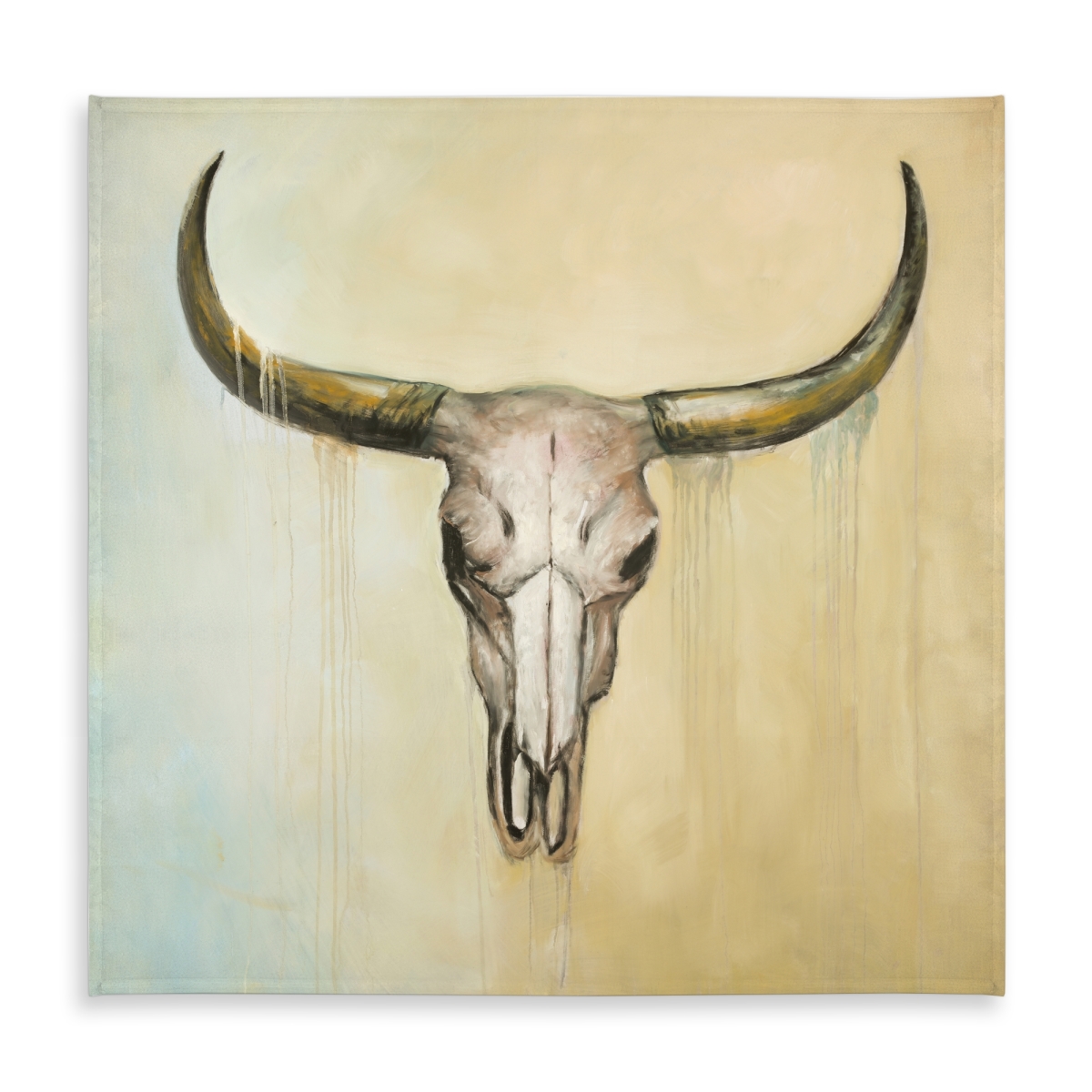 Picture of Begin Home Decor C1TC5858N4VLSF 58 x 58 in. Cow Skull Rustic Animals Tablecloth - Brown Indoor & Outdoor Decor