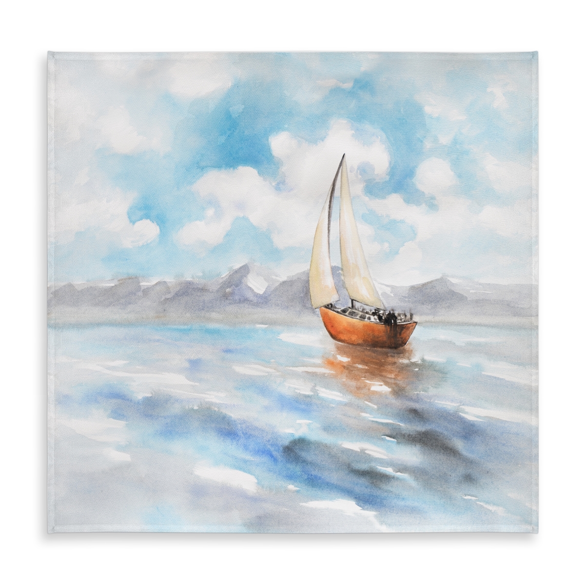 Picture of Begin Home Decor C1TC585805IHVL 58 x 58 in. Sailboat Landscape Tablecloth - Coastal Marine Decor Indoor Outdoor