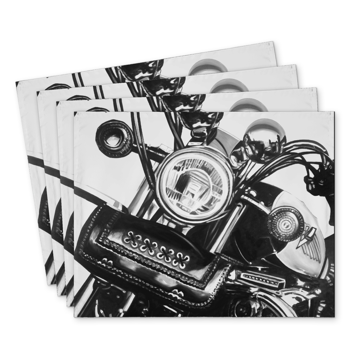 Picture of Begin Home Decor C4PP1418JGJT6S 14 x 18 in. Realistic Motorcycle Polyester Placemat - Home Decor Accessory - Set of 4