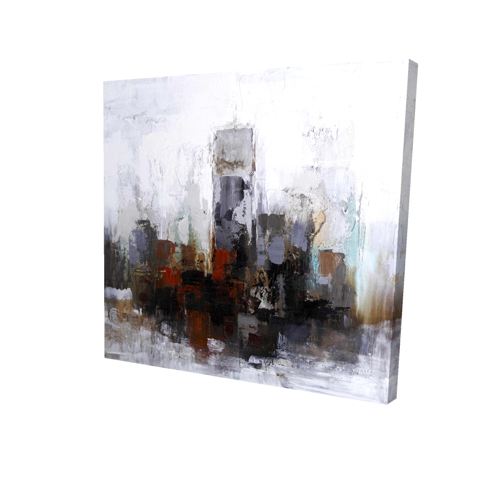 2080-3636-CI136 36 x 36 in. Obscure Buildings - Contemporary Abstract Canvas Art for Home