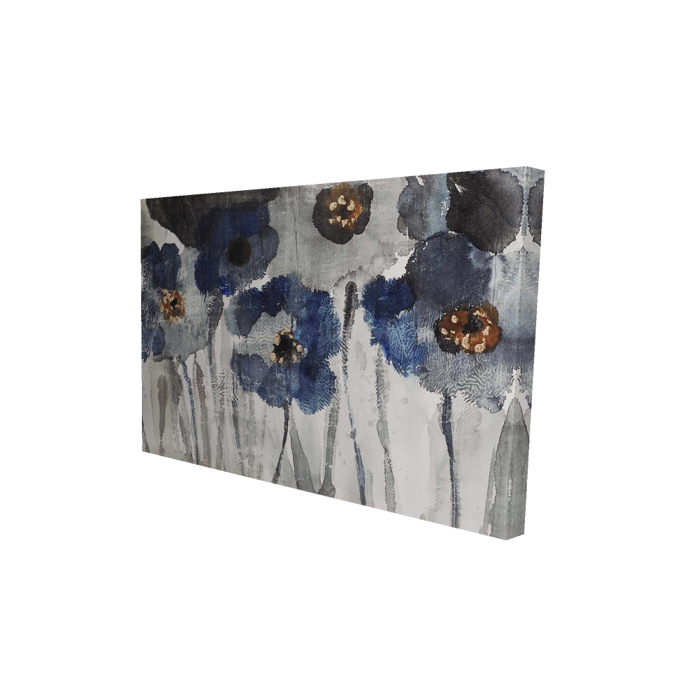 2080-2436-FL96 24 x 36 in. Blue Blurry Flowers Canvas - Floral Home Decor Art Print