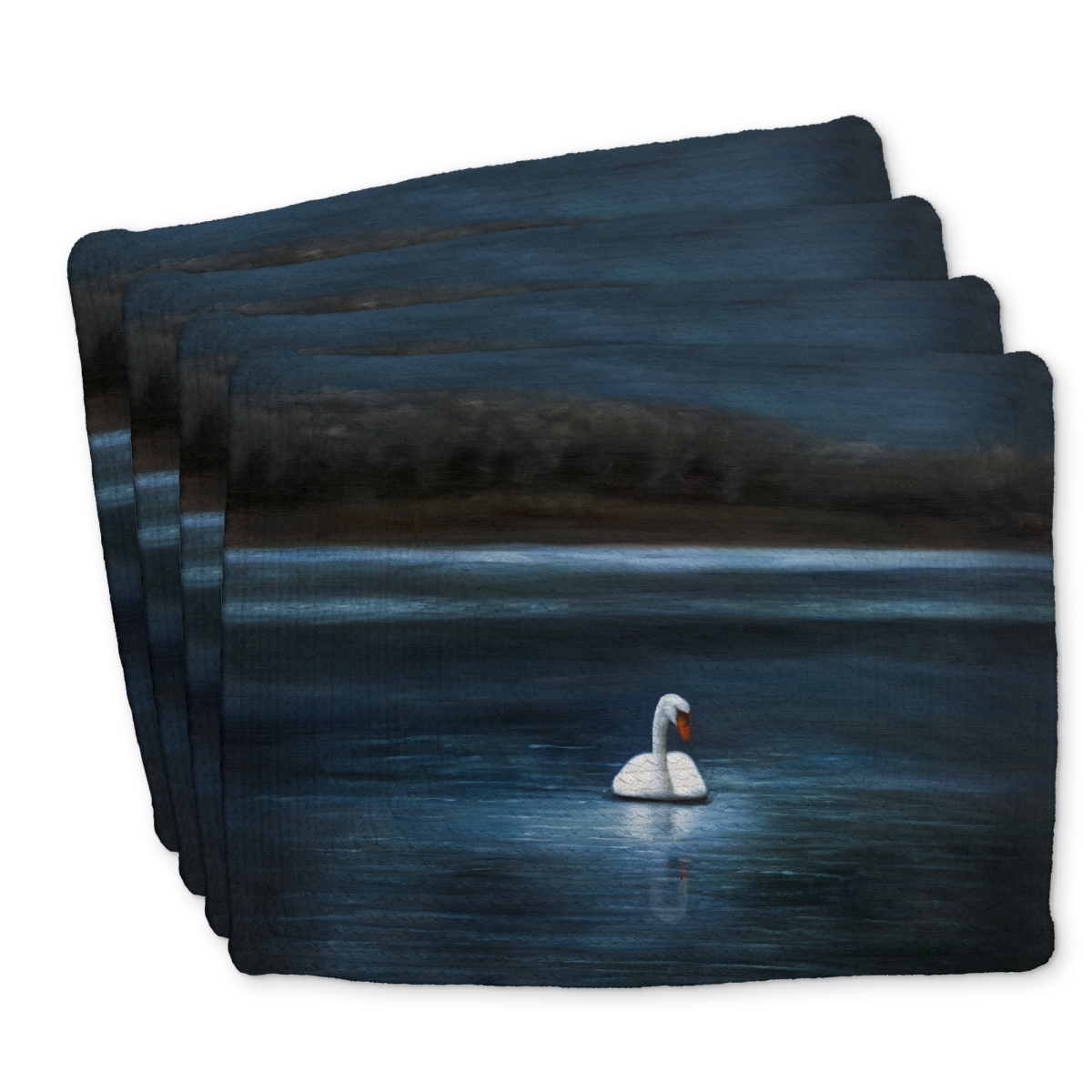 Picture of Begin Home Decor C4BP1418WRSI2O 14 x 18 in. Beautiful Swan Braided Polyester Placemat - Home Decor Elegance - Set of 4
