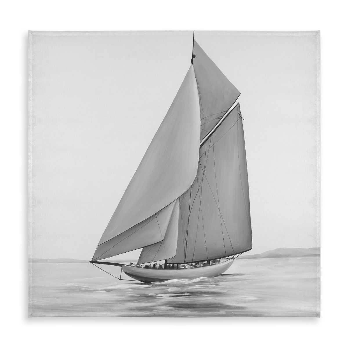 Picture of Begin Home Decor C1TC5858WTDOKW 58 x 58 in. Vintage Sailing Ship Tablecloth - Monochrome Coastal White