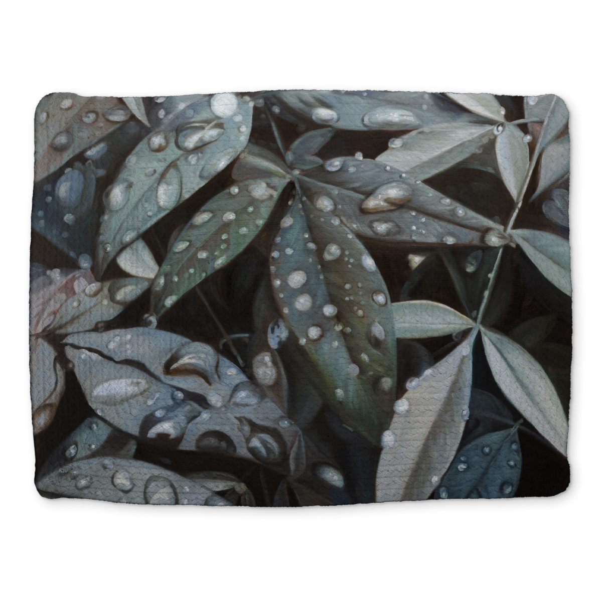Picture of Begin Home Decor CBPM1418Y7S1LK 14 x 18 in. Blue Botanical Floral Braided Placemat - Leaves After Rain Decor