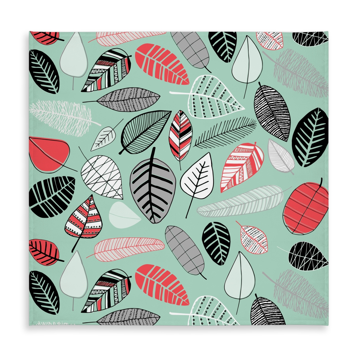 Picture of Begin Home Decor C1TC5858VEFDXK 58 x 58 in. Turquoise Leaf Patterns Tablecloth - Indoor & Outdoor Decor