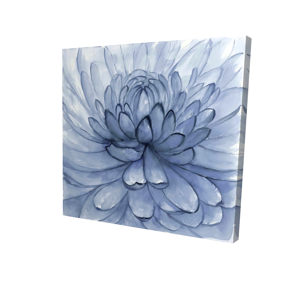 2080-2424-FL333-1 24 x 24 in. Blue Petals Flower Canvas - Floral Botanical Home Decor Art