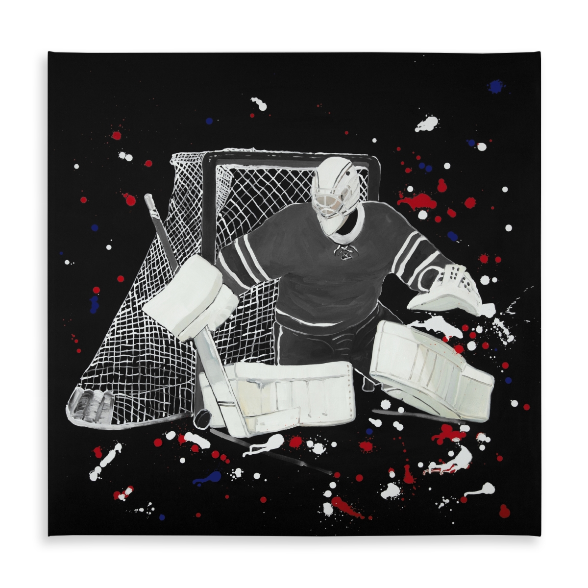 Picture of Begin Home Decor C1TC5858CK0QAF 58 x 58 in. Goalkeeper Hockey Goal Tablecloth - Modern Indoor & Outdoor Decor
