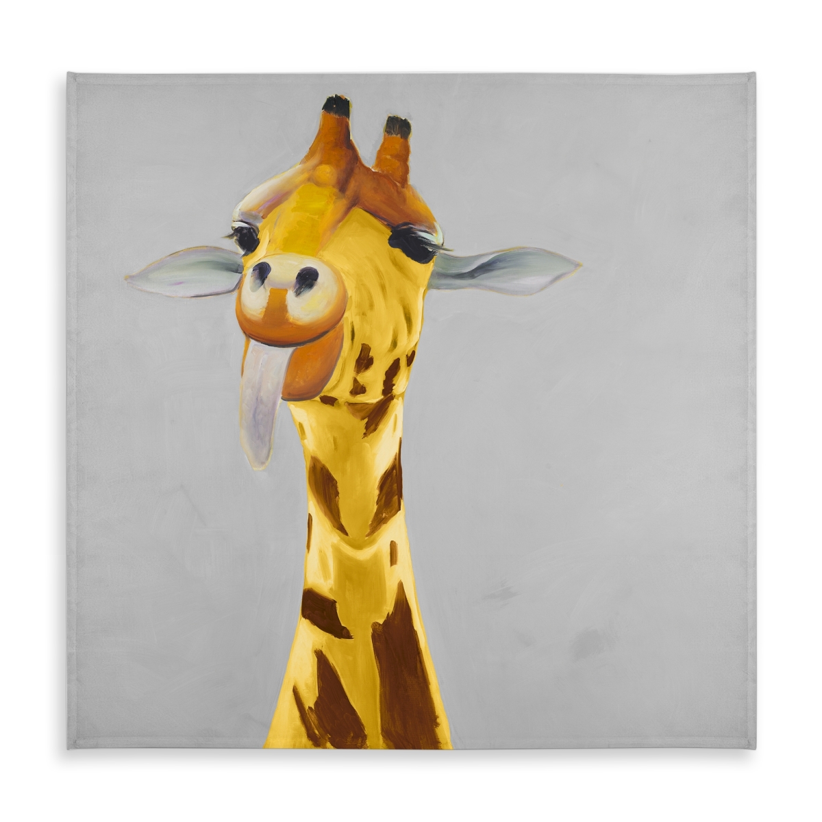 Picture of Begin Home Decor C1TC5858GI9K9W 58 x 58 in. Funny Giraffe Face Tablecloth - Gray Indoor & Outdoor Decor