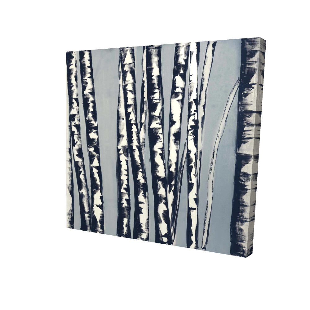 2080-2424-LA51-1 24 x 24 in. Abstract Birch Forest Canvas - Blue Office Wall Art Decor