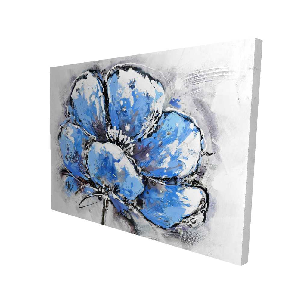 2080-3648-FL27 36 x 48 in. Abstract Blue Petals - Contemporary Canvas Home Decor Art