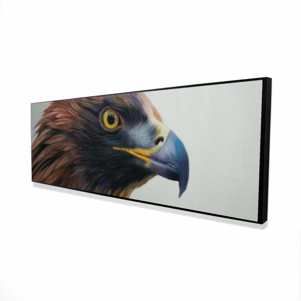 2081-2060-AN463 20 x 60 in. Brown-Headed Eagle - Brown Hyperrealist Framed Canvas Art