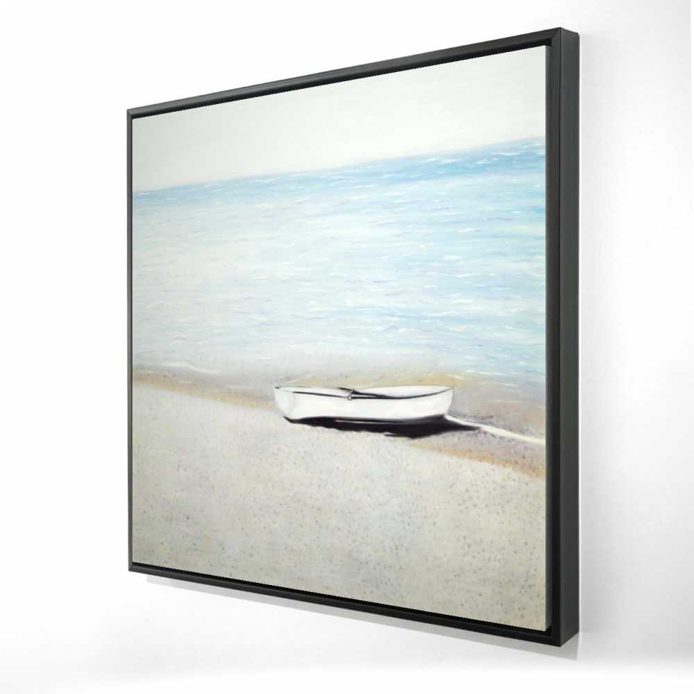 2081-3636-CO156 36 x 36 in. Along The Sea - Beige Marine Framed Canvas Home Decor