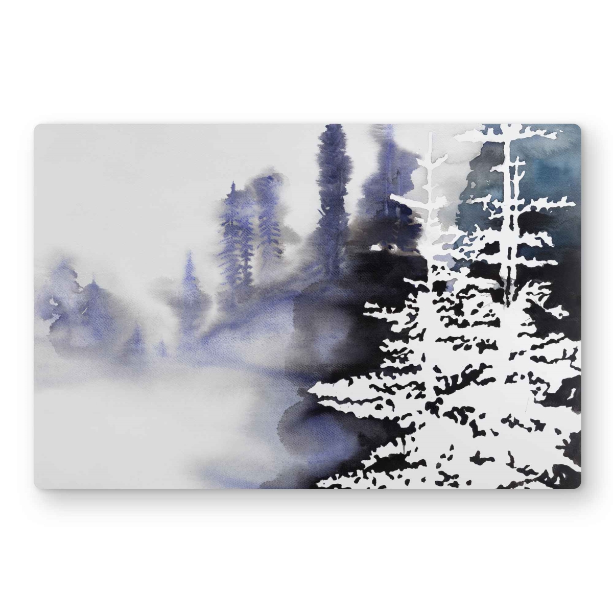 C1MP121895YFF5 12 x 18 in. Silhouette of A Forest - Blue Metal Print Wall Art for Home Decor