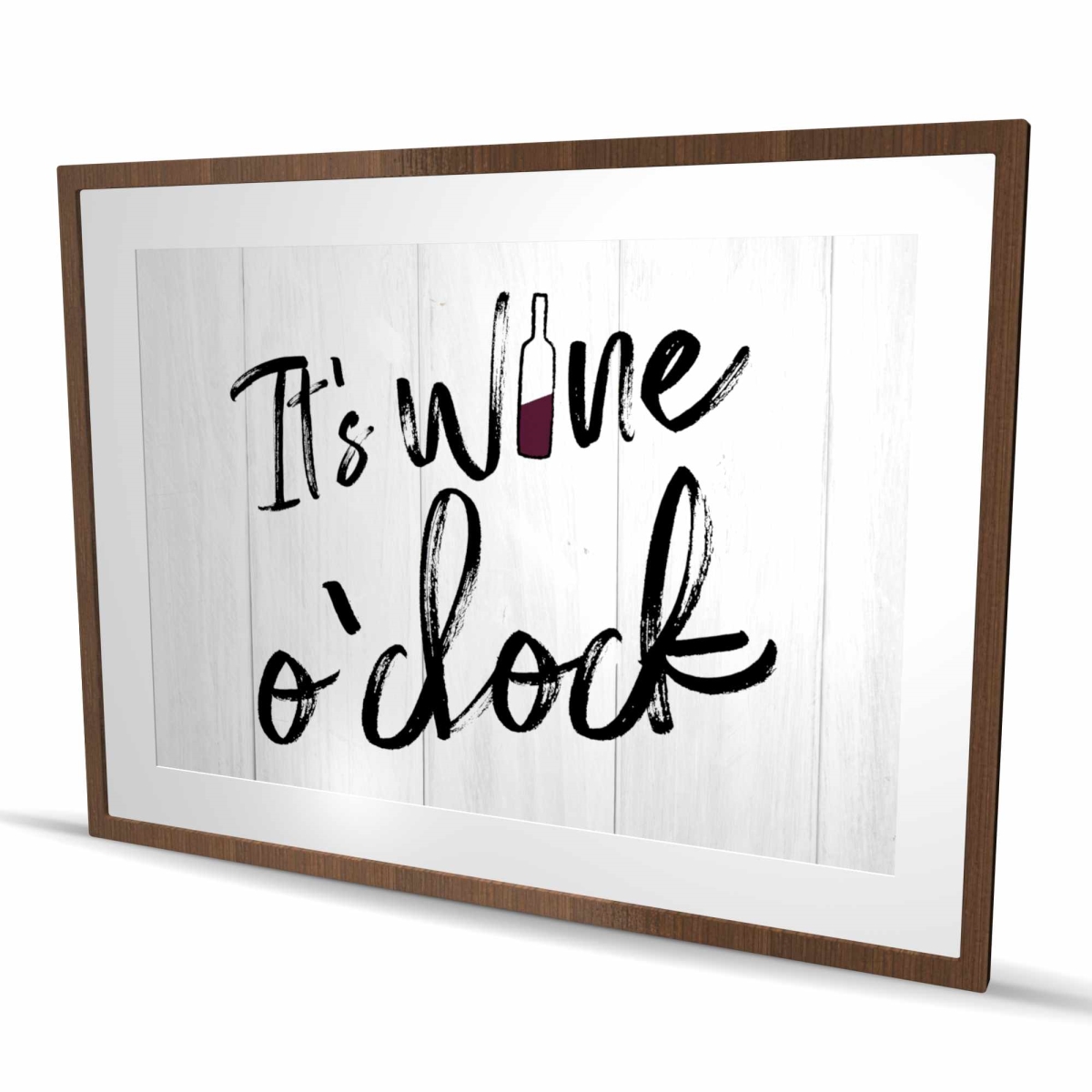C1FM3648JAIOMI 36 x 48 in. It Wine O Clock - Black Framed Matted Print Wall Art for Home Decor