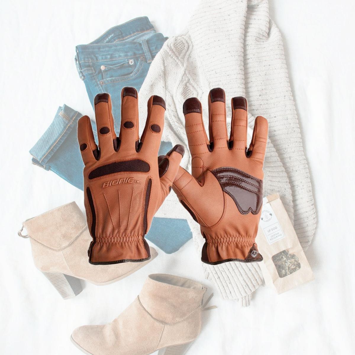 Picture of Bionic Glove GDTN-M-P-BR-SM Mens Tough Pro Natural Fit Gardening - Brown, Small