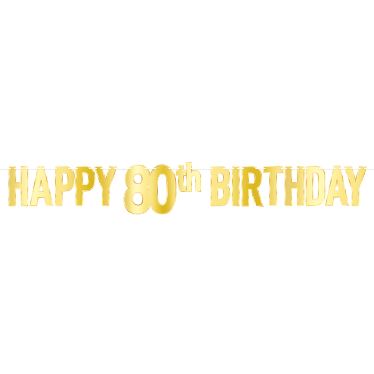 Beistle 53942-80 7.75 x 5 ft. Foil Happy 80th Birthday Streamer – Pack of 12