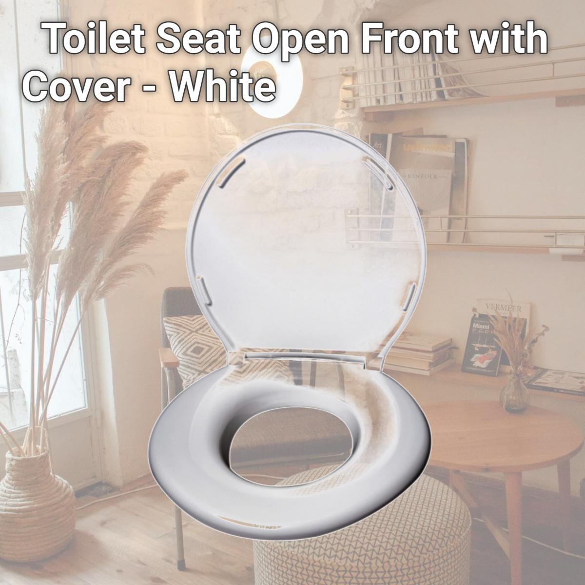 Picture of Big John Products 2445263-3W Toilet Seat Open Front with Cover - White