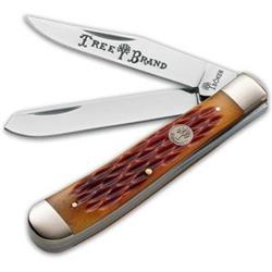 110732c Trapper Jigged Brown Bone Handle Folding Knife